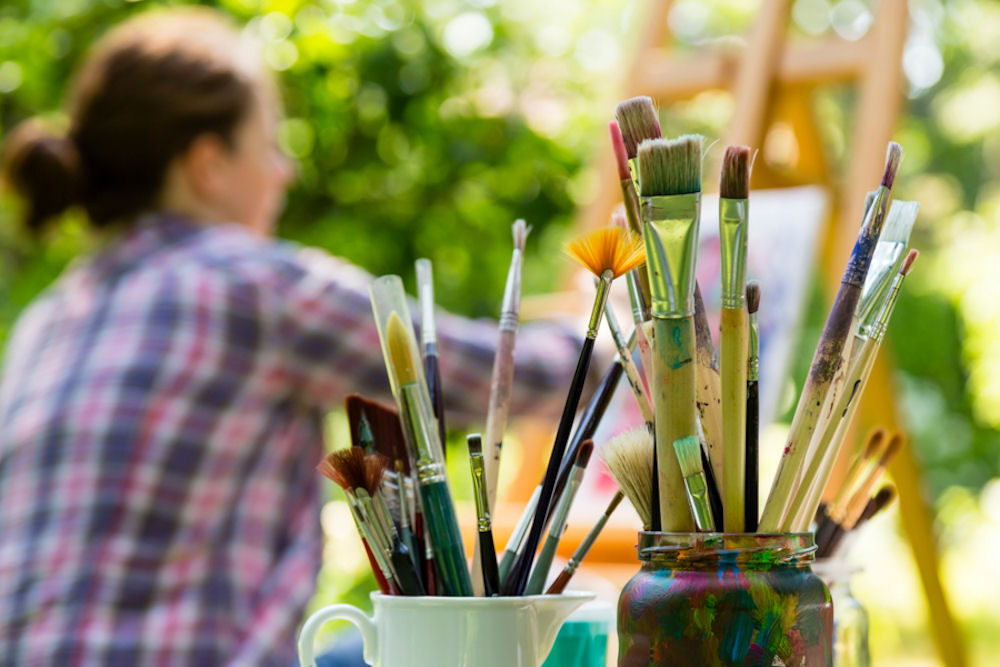 Woman painting