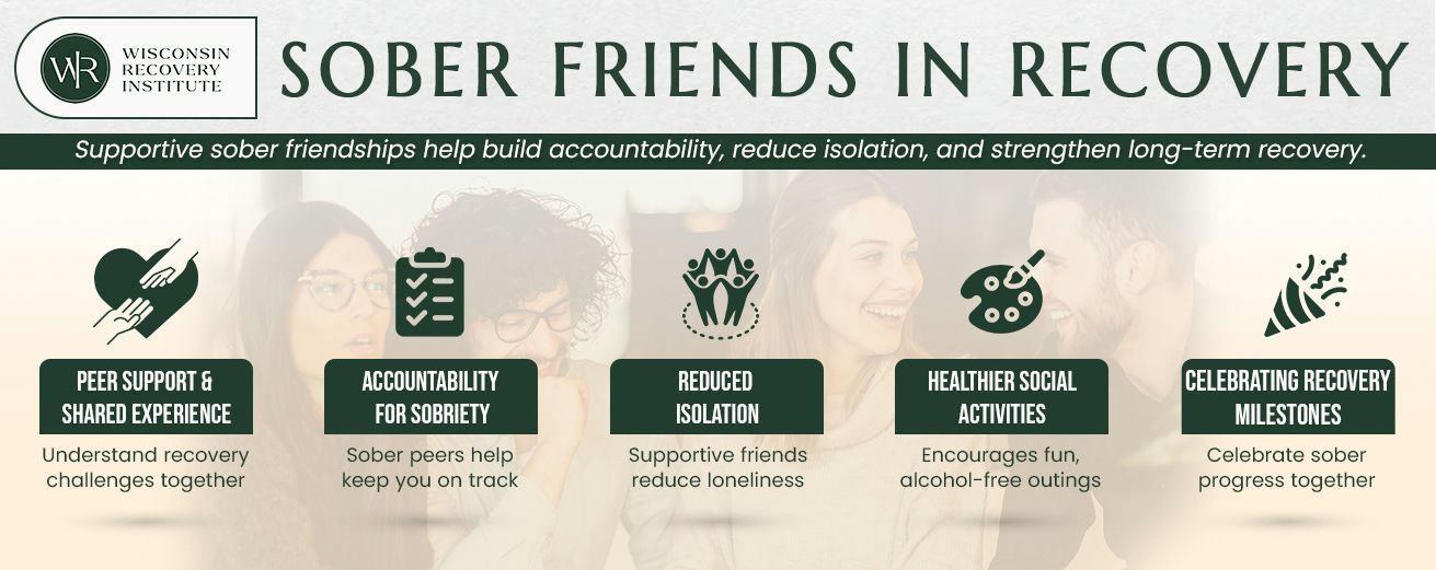 infographic on how sober friendships build accountability recovery